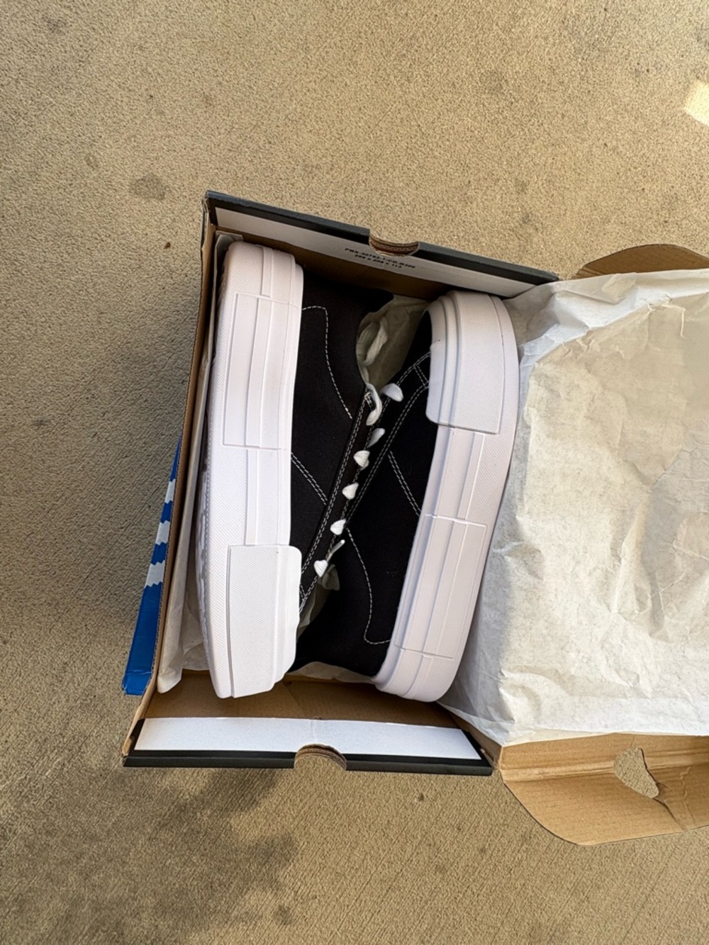 Black Canvas Platform Converse with White Soles